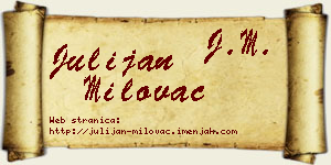 Julijan Milovac vizit kartica